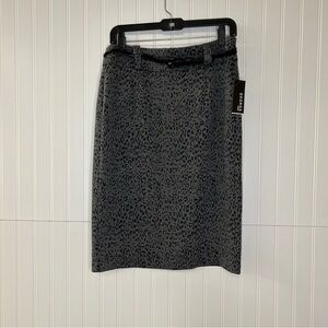 George Charcoal Animal Print Pencil Skirt Size 6